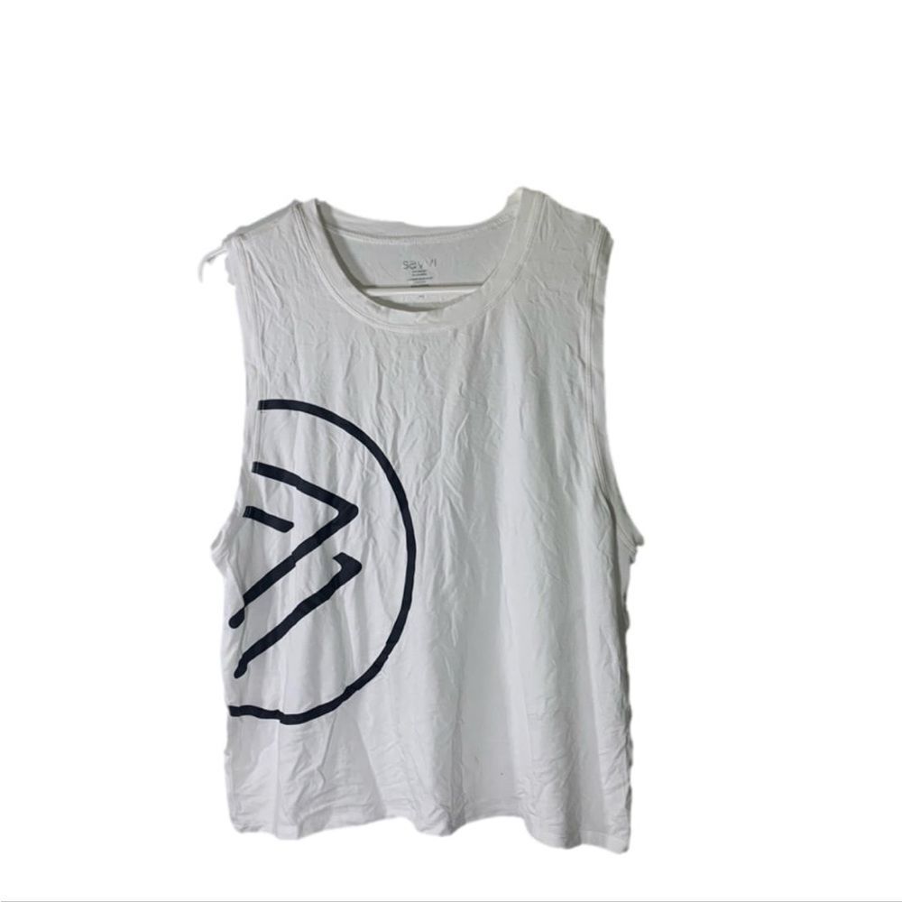 Savvi Medium White Tank‎ Top